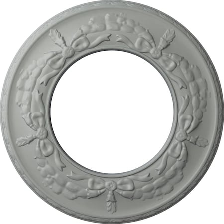 Ekena Millwork Salem Ceiling Medallion (Fits Canopies up to 7 1/8"), 13 1/4"OD x 7 1/8"ID x 7/8"P, Primed White CM13SA
